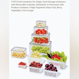 5 PCS Fruit and food containers for fridge